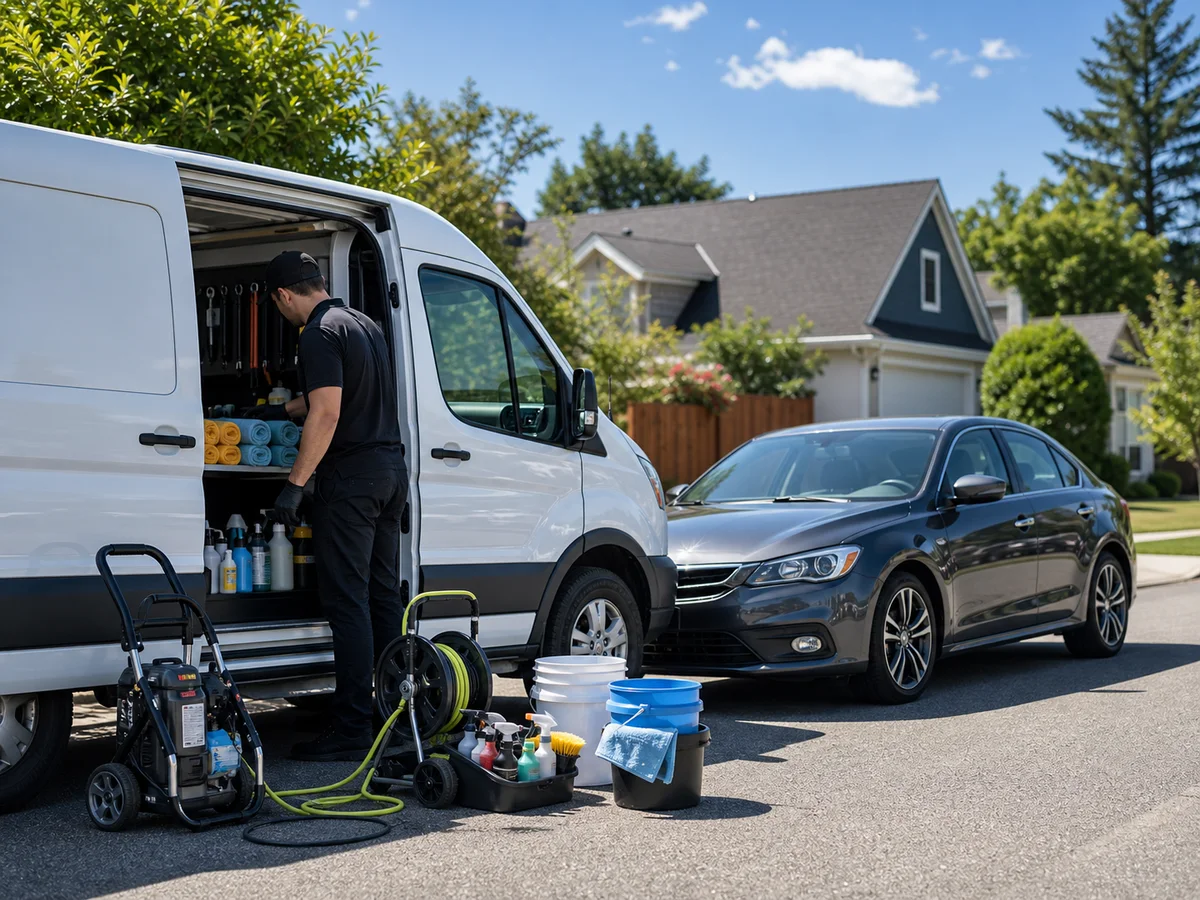 Sample mobile detailing scene for Yates Car Wash & Detail Center